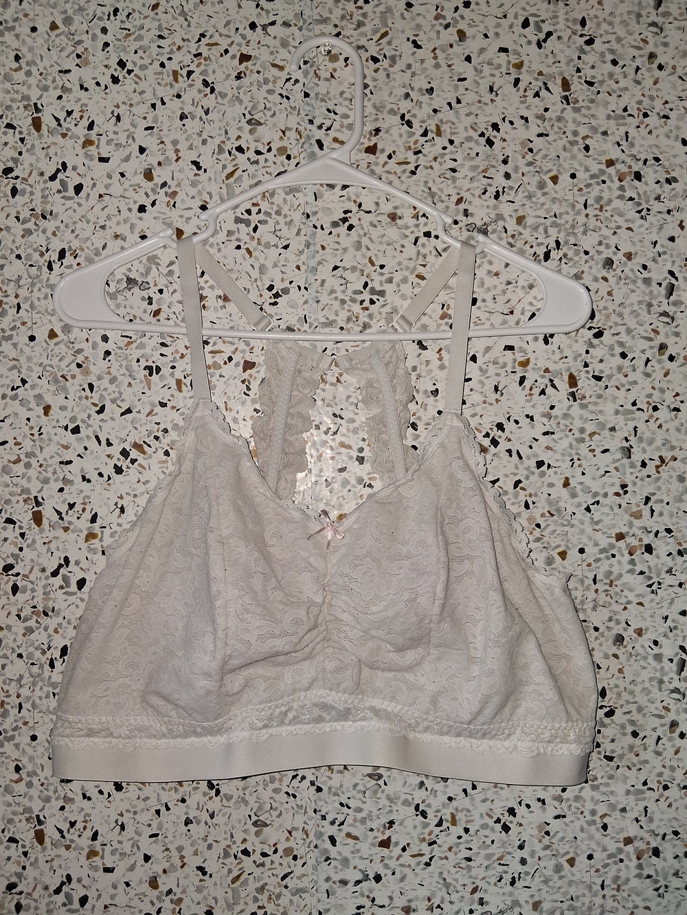 Cacique Lace Bralette Size 22-24 White No Padding Wireless